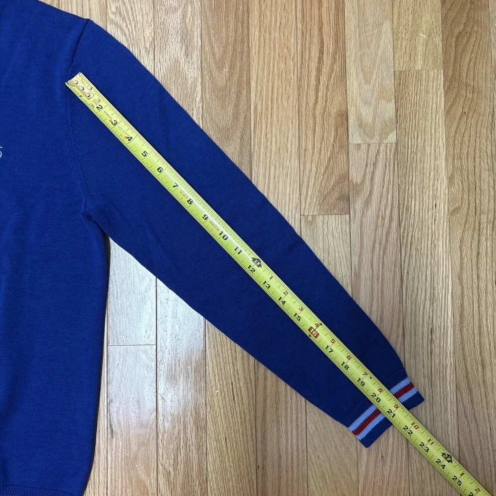 Brooks Brothers Fleece Men's Slim Blue 100%‎ Cotton Pullover V-Neck Sweater - L